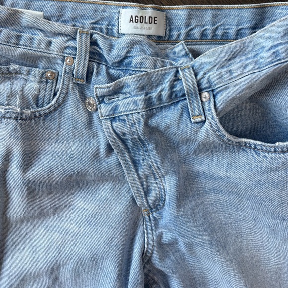 Agolde Light Wash Criss Cross Jeans - Picture 4 of 5